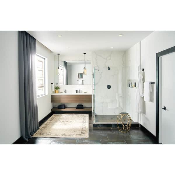 Align 1 Handle Single Hole Bathroom Sink Faucet with Deckplate Included in Matte Black
