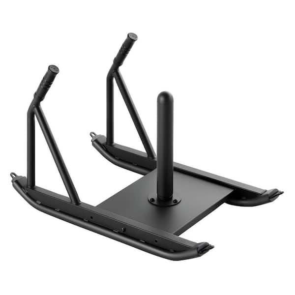 VEVOR Weight Training Pull Sled with Handles Steel Powered Sled Fitness Equipment Fits 1 in. and 2 in. Weight Plate