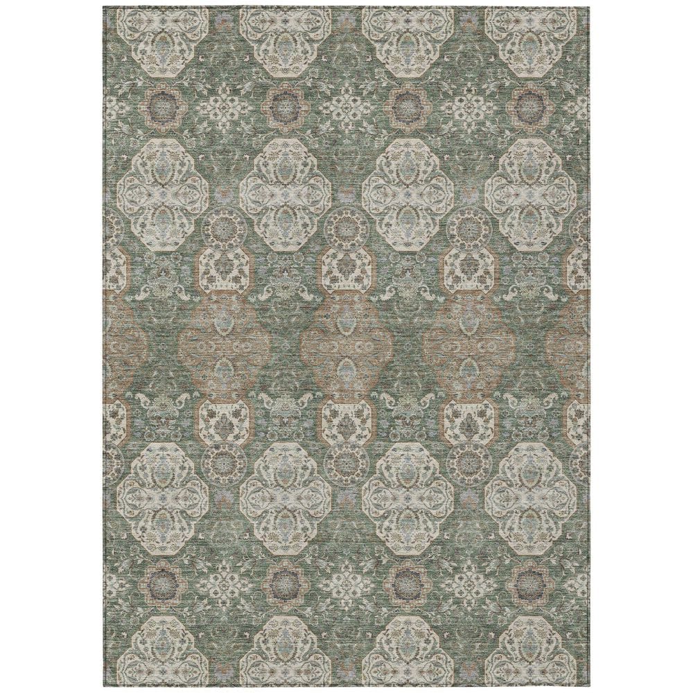 Chantille Machine Washable Indoor/Outdoor Abstract ACN2483 Basil 3 ft. x 5 ft. Area Rug price history on PriceWatchPro