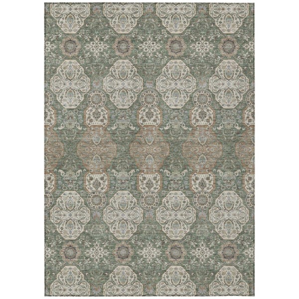 Chantille Machine Washable Indoor/Outdoor Abstract ACN2483 Basil 5 ft. x 7 ft. 6 in. Area Rug