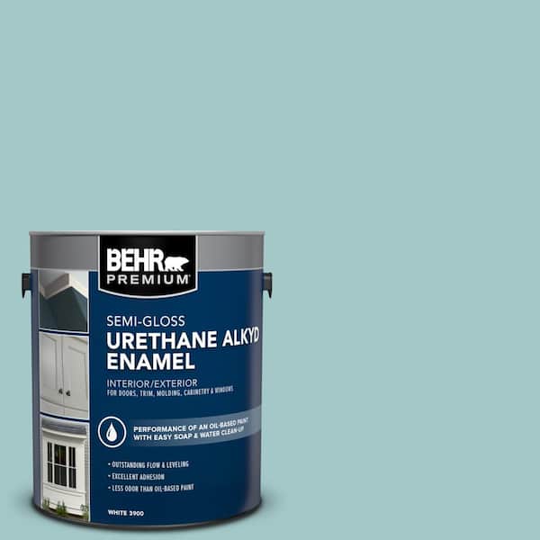 BEHR PREMIUM 1 gal. #PPU13-10 Ocean Boulevard Urethane Alkyd Semi-Gloss Enamel Interior/Exterior Paint