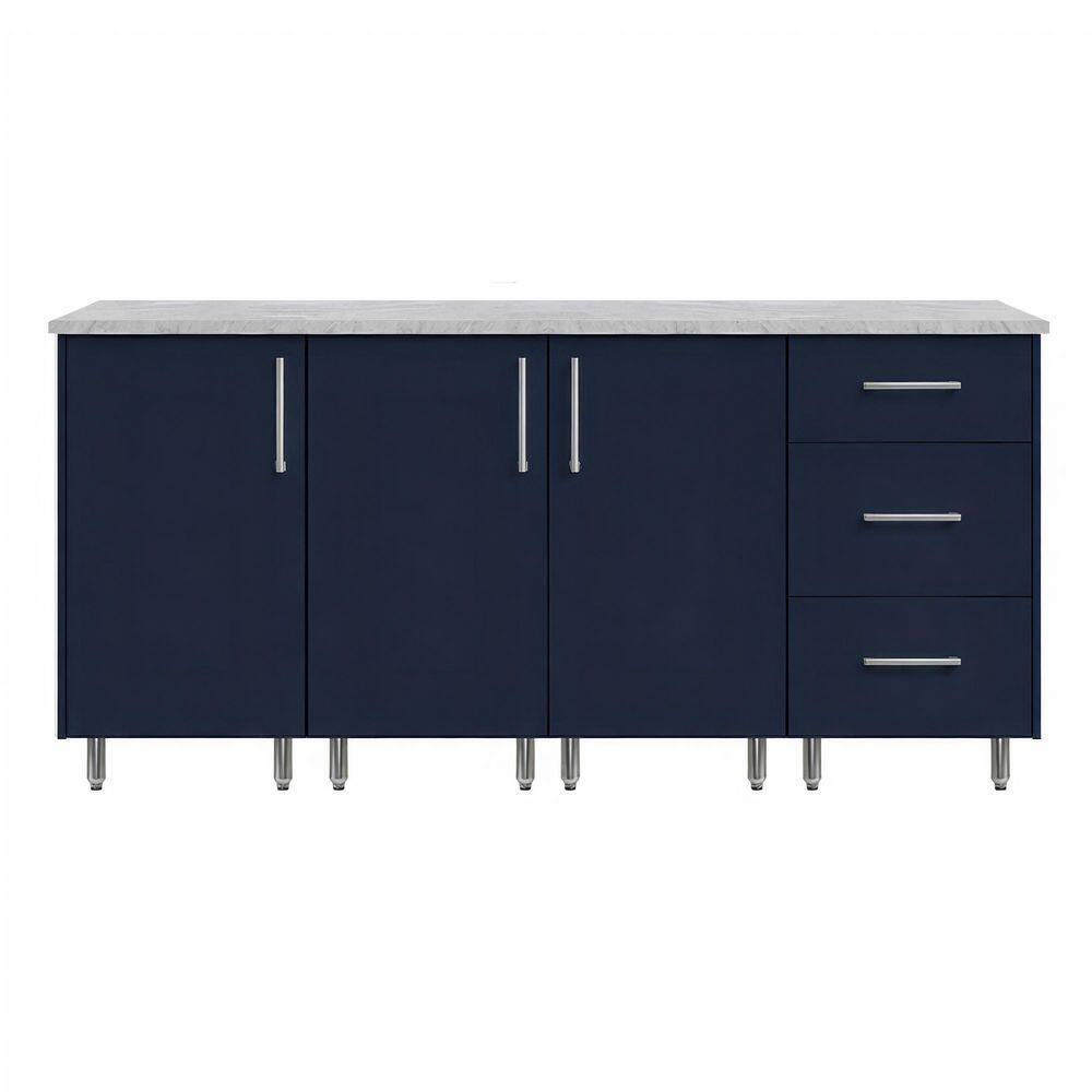 Midday 74.5 in. W Propane Grill Island in Miami Sapphire Blue with 3-Drawer Base and 2-Rot Cabinet price history on PriceWatchPro
