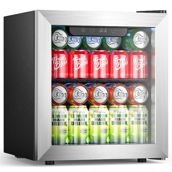 1.3 cu. ft 16.93 in. Single zone 48-Cans or 12 Bottle Beverage Cooler w/Adjustable Shelves in Stainless Steel Silver