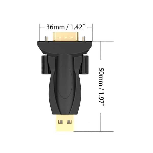 Lukyamzn USB to Serial Port RS232 Male DB9 Adapter Black with FTDI