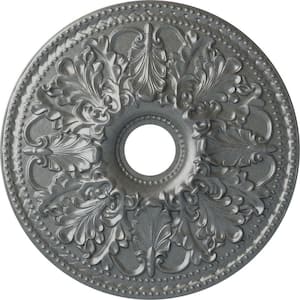 23-7/8 in. x 4 in. ID x 2-1/8 in. Ashley Urethane Ceiling Medallion (Fits Canopies upto 4-3/4 in.), Platinum
