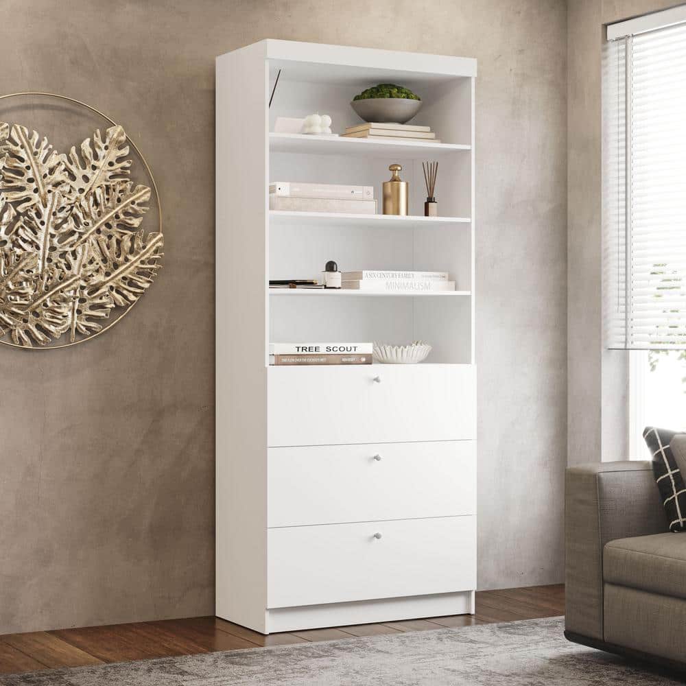 Polifurniture Warson White 85 H Storage Cabinet with Shelves