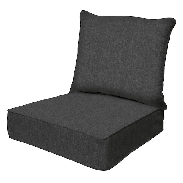 Honeycomb Outdoor Deep Seating Lounge Chair Cushion Textured Solid Charcoal Grey 22405S 101A138 The Home Depot