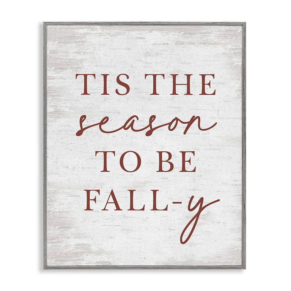 Gray Framed Fall Quote Canvas Print, 16 x 20