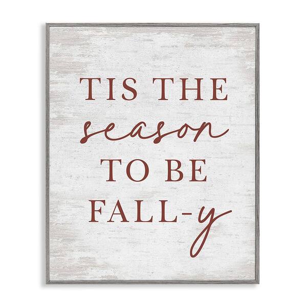Stupell Industries Rustic Seasonal Fall by Lettered and Lined 1 Piece Framed Graphic Print Typography Poster Art Print 20 in. x 16 in.