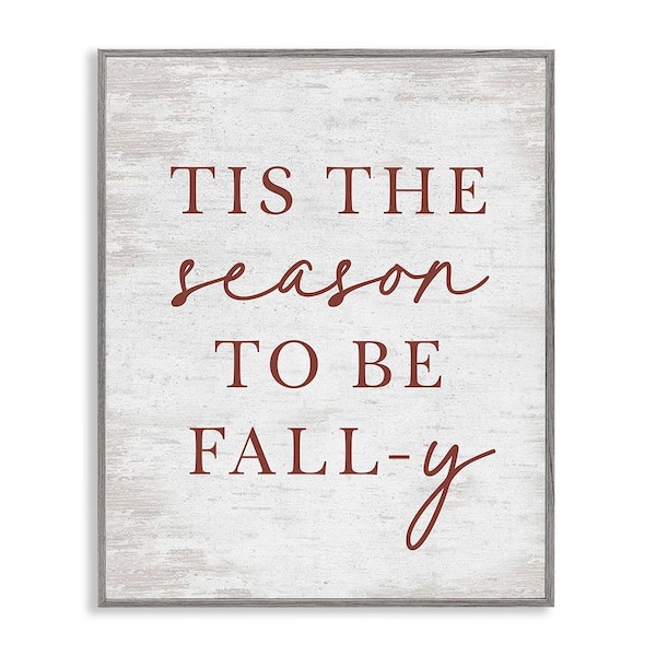 Stupell Industries Rustic Seasonal Fall by Lettered and Lined 1 Piece Framed Graphic Print Typography Poster Art Print 20 in. x 16 in.