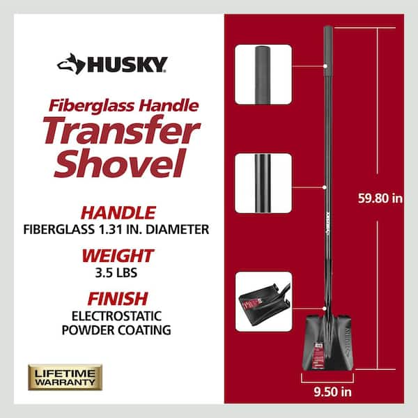 47 in. L Fiberglass Handle Carbon Steel Transfer Shovel with Grip