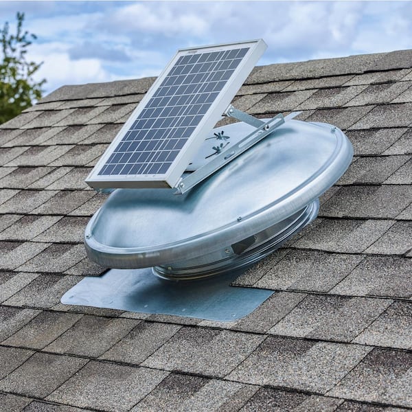 Master Flow Galvanized Steel 15 Watt Solar Powered Static Roof Mount Attic Fan ERVSOLAR - The Depot