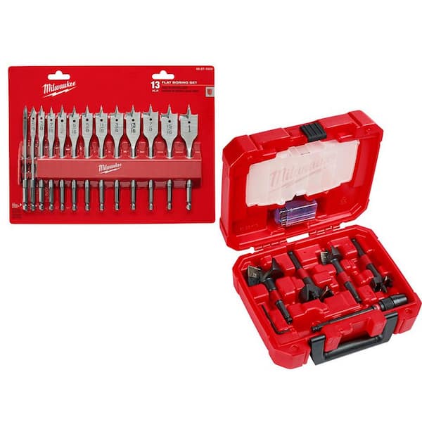 Milwaukee High Speed Wood Spade Bit Set with SWITCHBLADE Plumbers Selfeed Bits Set (18-Piece)