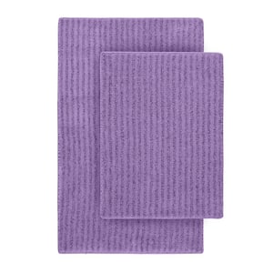 Sheridan Purple 21 in. x 34 in. Washable Bathroom 2-Piece Rug Set