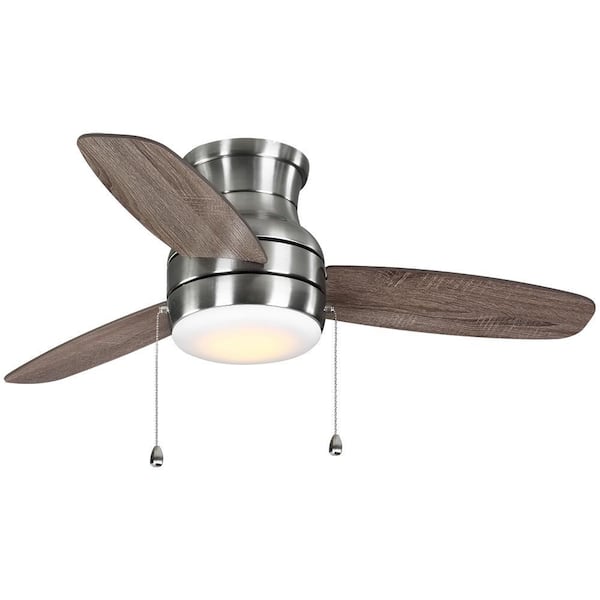 44 in. Color Changing outlet Integrated LED Brushed Nickel Ceiling Fan with Light Kit