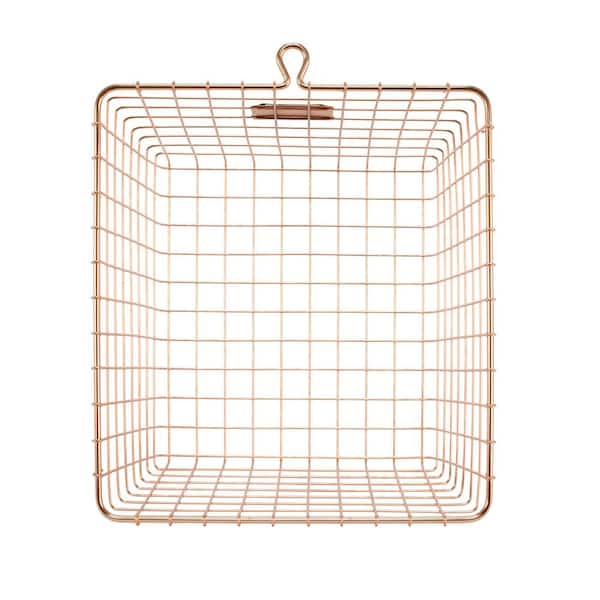 Waxed Cotton Canvas Fabric Storage Basket, Copper Minimalist