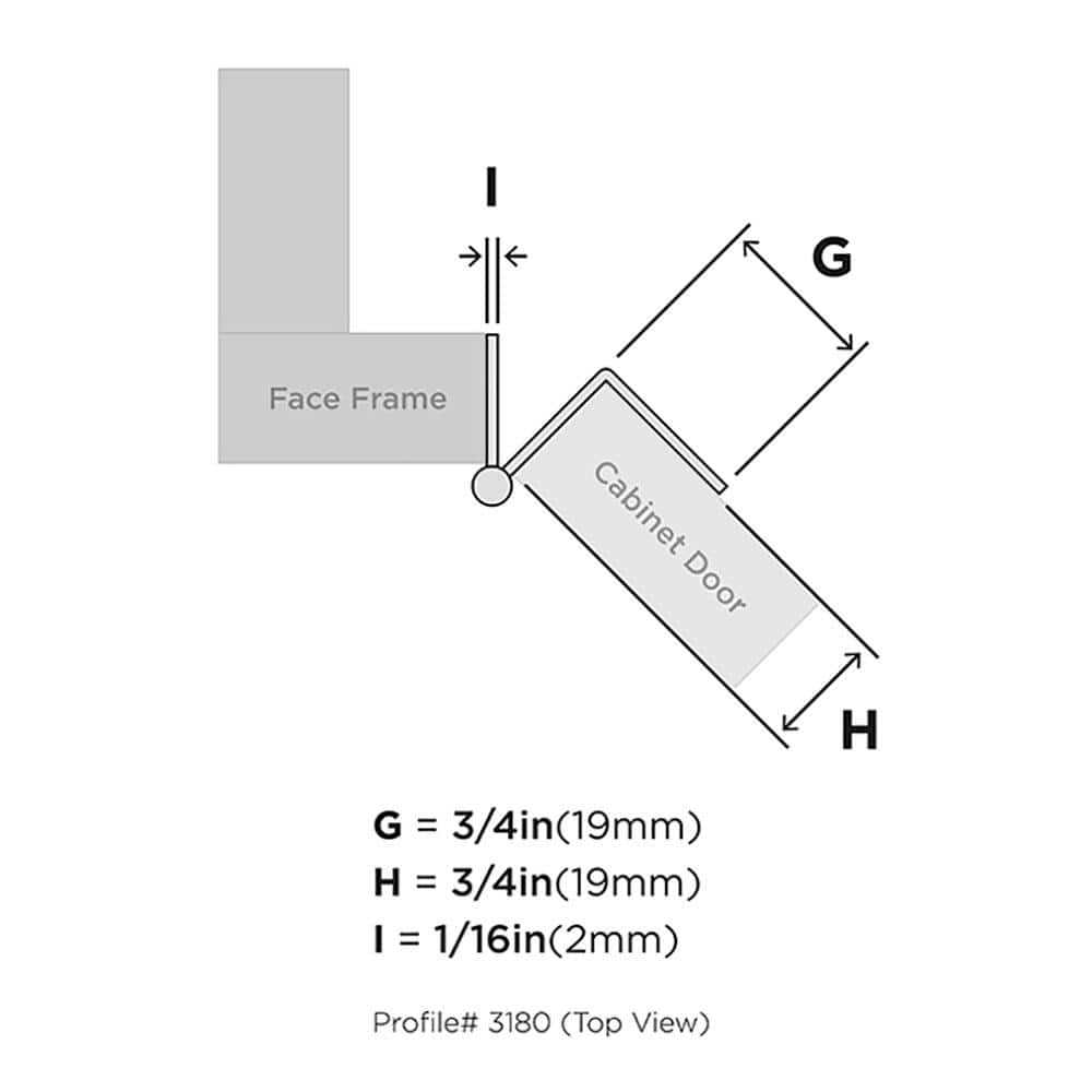 Champagne Bronze 3/4 Inch Door Thickness Cabinet Hinge