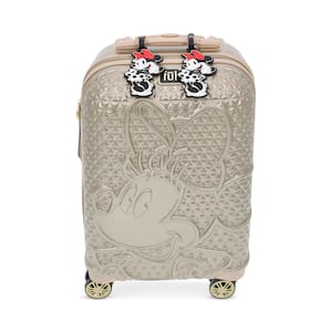 Disney Minnie Mouse Texture 22.5 in. Spinner Luggage With 2 Id Tags, Gold