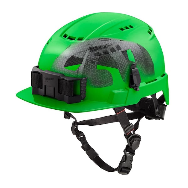 Milwaukee BOLT Green Type 2 Class C Front Brim Vented Safety Helmet with IMPACT-ARMOR Liner