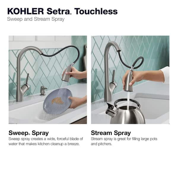 Kohler Setra R22898-SD-VS Touchless Pull-Down good Kitchen Faucet Vibrant Stainless