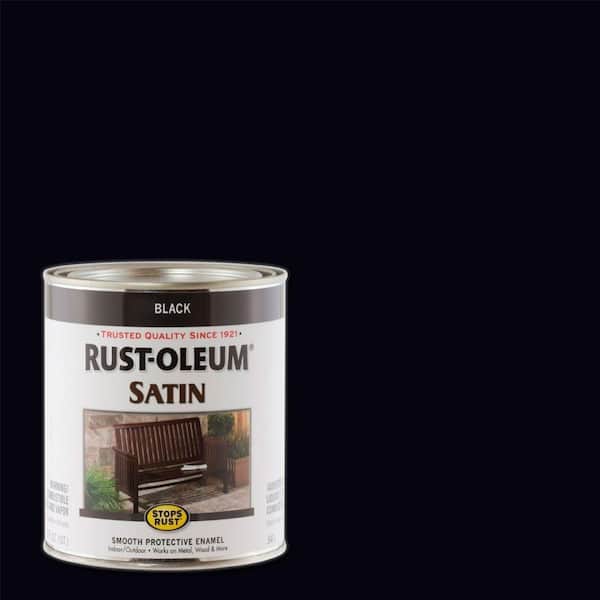 Rust-Oleum Stops Rust 1 qt. Protective Enamel Satin Black Interior/Exterior Paint