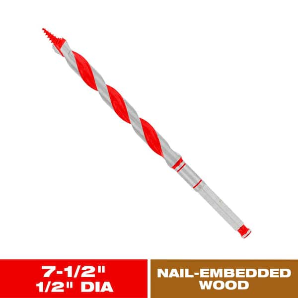 1/2 in. x 7-1/2 in. Auger Bit for Wood and Nail-Embedded Wood (1-Piece)