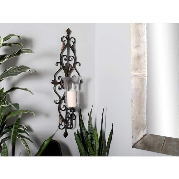 Gold GlassSingle Candle Wall Sconce