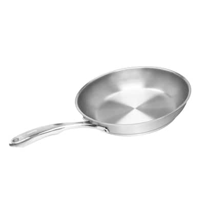 Induction 21 Steel 10 in. Stainless Steel Frying Pan in Brushed Stainless Steel