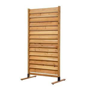 Sierra 6 ft. H x 3.1 ft. W Freestanding or Surface Mounted Louvered Wood Privacy Screen, Flat Top Style (1-Panel)