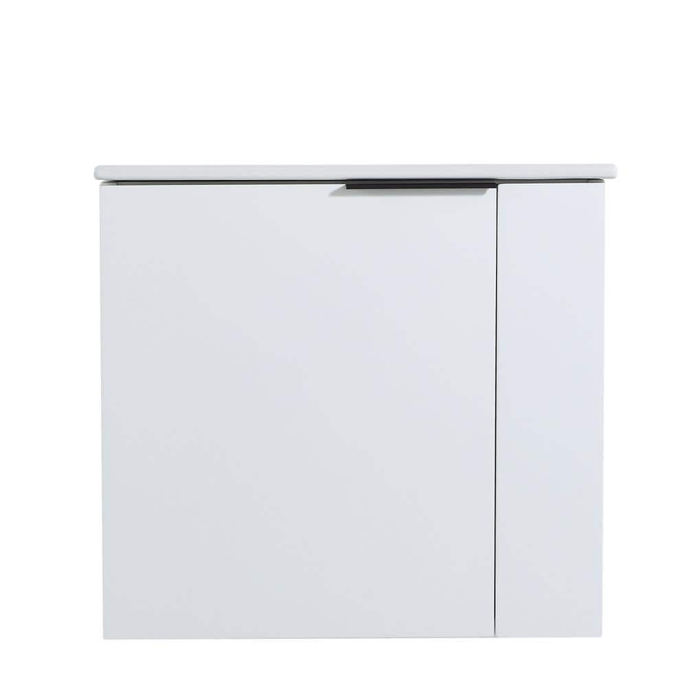 22 in. W x 13 in. D x 20 in. H Bathroom Vanity in White with Glossy White C