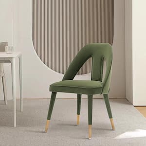 Neda Olive Green Modern Velvet Upholstered Dining Chair