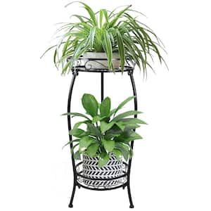 27 in. Tall Metal Potted Holder Rack Flower Pot Stand Heavy Duty Plant Shelf Rustproof Iron