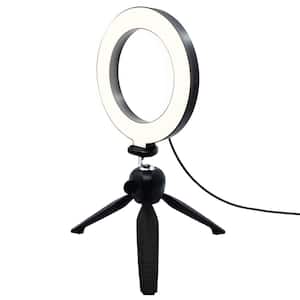 6 in. 7.9 in W Package Dynamic Multi-Color/White LED Ring Light With Tripod, Ideal for Videos/Streaming
