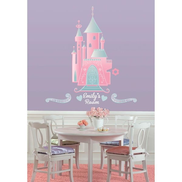 RoomMates Disney Princess-Castle Peel and Stick Giant Wall Decor with Personalization