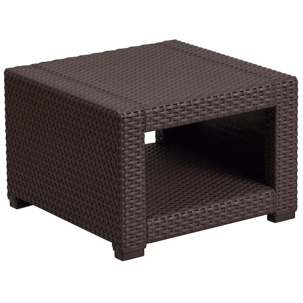 Carnegy Avenue Chocolate Brown Square Wicker Outdoor Dining Table