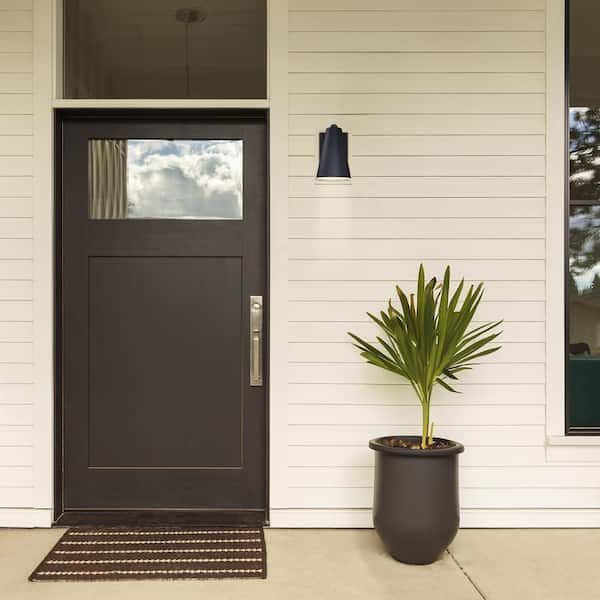 Designers Fountain - Cedar Mist Black Dark Sky 1-Light Outdoor Line Voltage Hardwired Porch Light Wall Sconce with No Bulbs Included