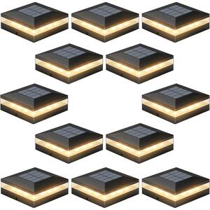 thumbnail interactive-video image 1 of Polar Bear Home 12-Pack Solar Post Lights – 4x4 Black/Brown Deck Cap Lights With 8 SMD LEDs, Dusk-to-Dawn Outdoor Lighting 1 of 2