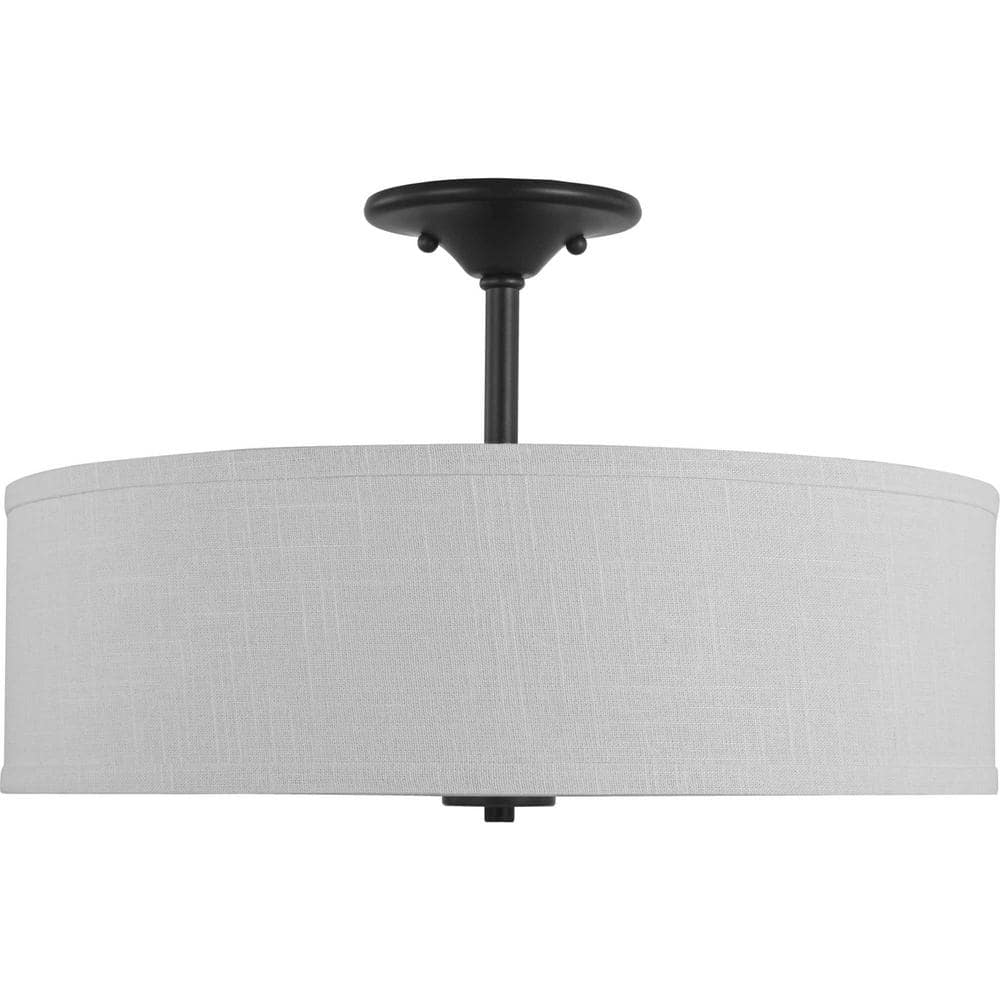 Graphite Elegance 20" Indoor/Outdoor Drum Ceiling Light with Summer Linen Shade