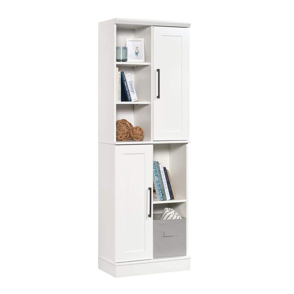 Soft White Adjustable Shelves 2-Door Storage Cabinet