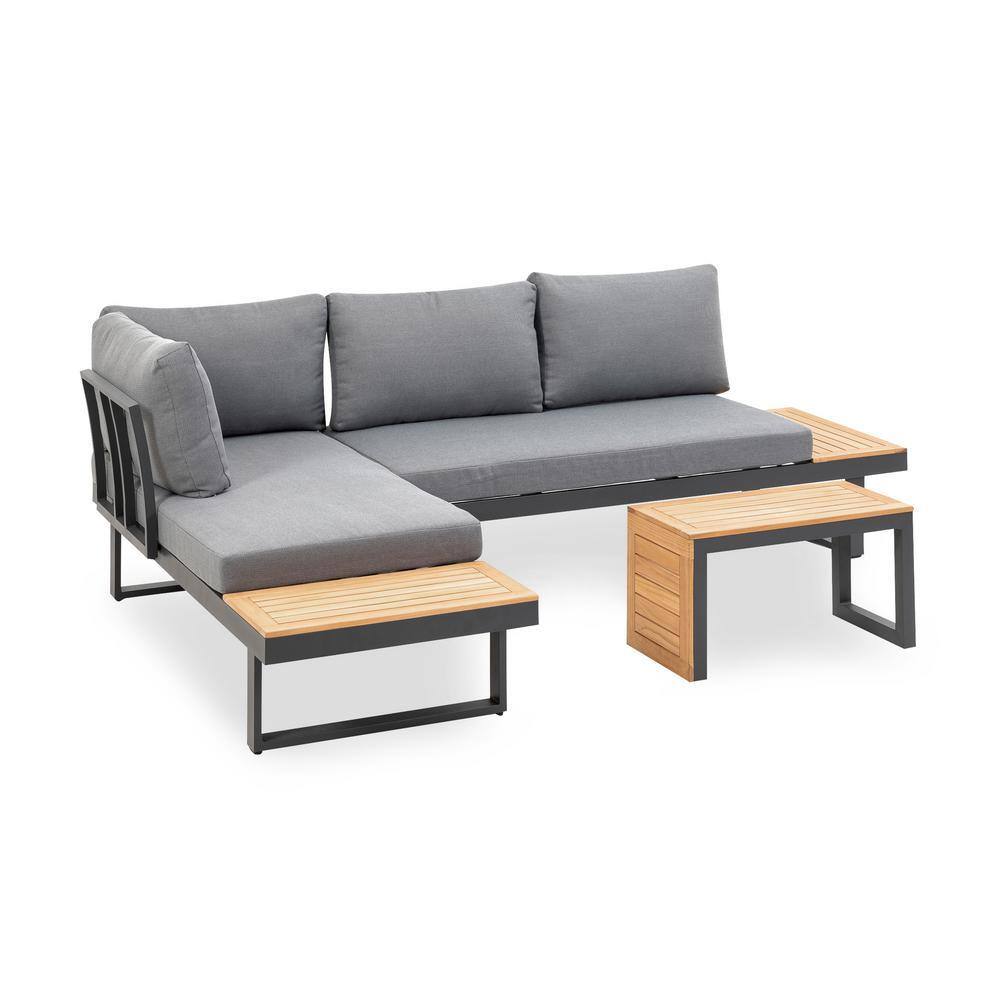 Greemotion Samara modular sectional configured as a long sofa with a separate side table.
