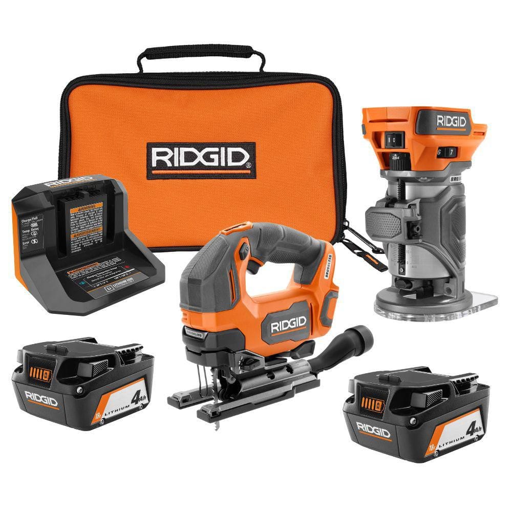 RIDGID 18V Brushless Cordless 2-Tool Combo Kit with Jig Saw