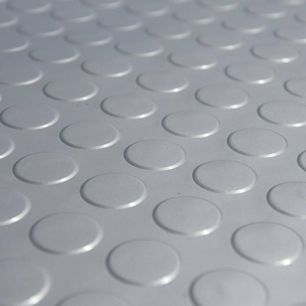 Silver Coin-Grip PVC Flooring Roll 4' x 8'