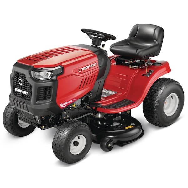 Troy Bilt Bronco 42 In 19 Hp Briggs And Stratton Engine Automatic Drive Gas Riding Lawn Mower Ca Compliant Bronco 42 Carb The Home Depot