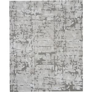 Symmetry Ivory/Taupe 8 ft. x 10 ft. Abstract Contemporary Area Rug