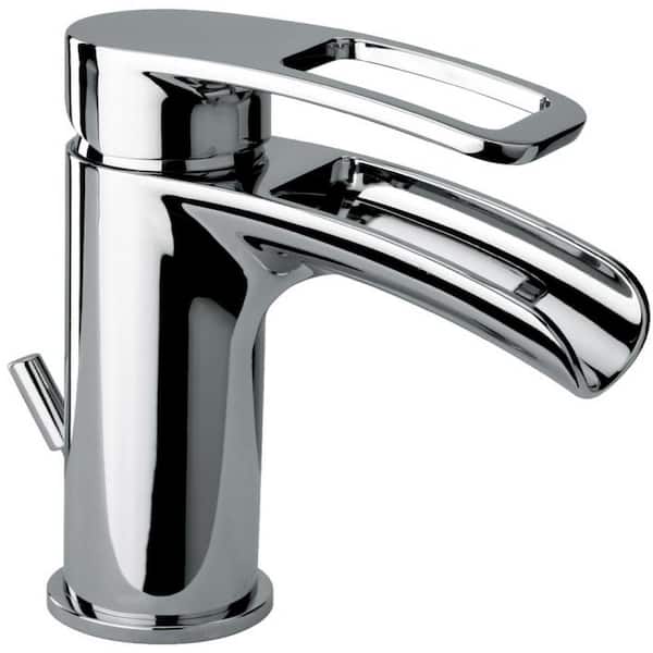 JACUZZI BRETTON Single Handle Single Hole Bathroom Faucet with Drain Assembly Included in Chrome