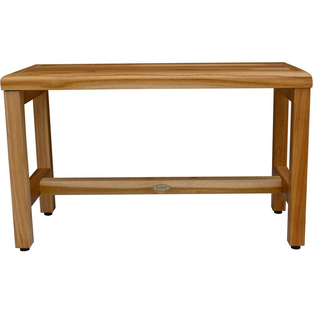 EcoDecors EarthyTeak 30" Solid Teak Wood Shower Bench