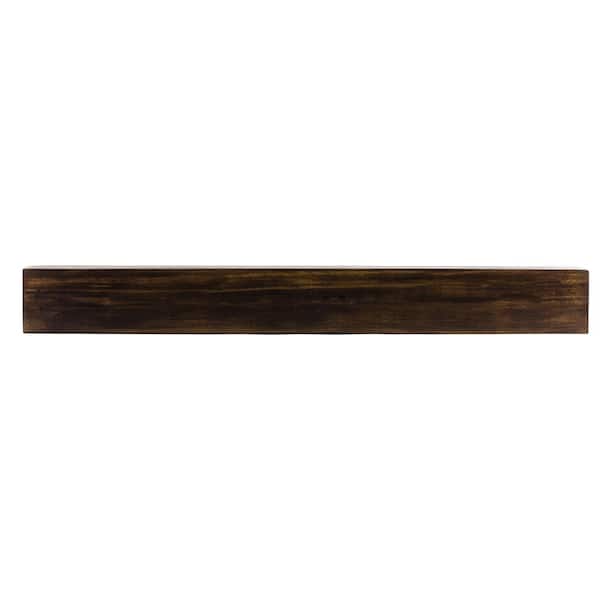 Dogberry Collections Modern Farmhouse 60 in. Dark Chocolate Mantel