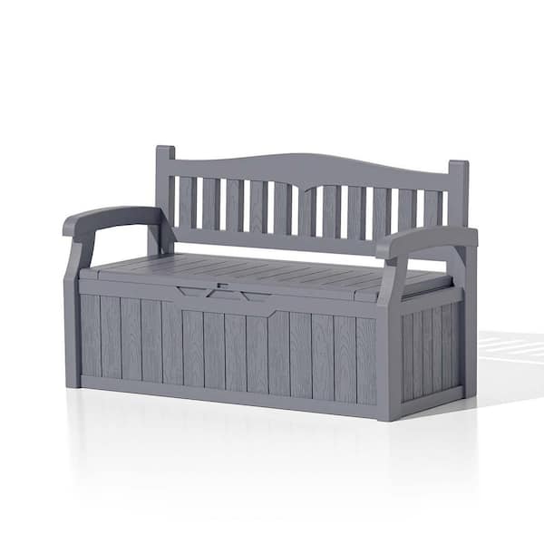 Keter eden 70 gallon storage bench deck box grey sale