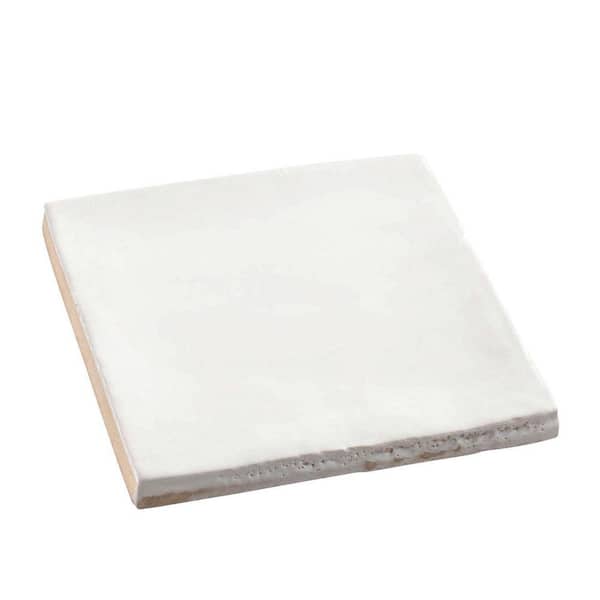 Jenae Signet Grey 4 in. x 4 in. Zellige Glossy Ceramic Wall Tile (5.38 sq. ft. / Case)