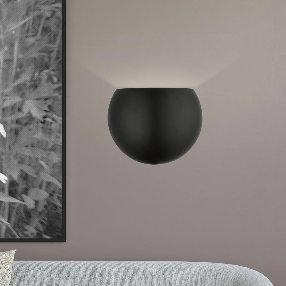 Black and Gold Metal Half Moon Wall Sconce